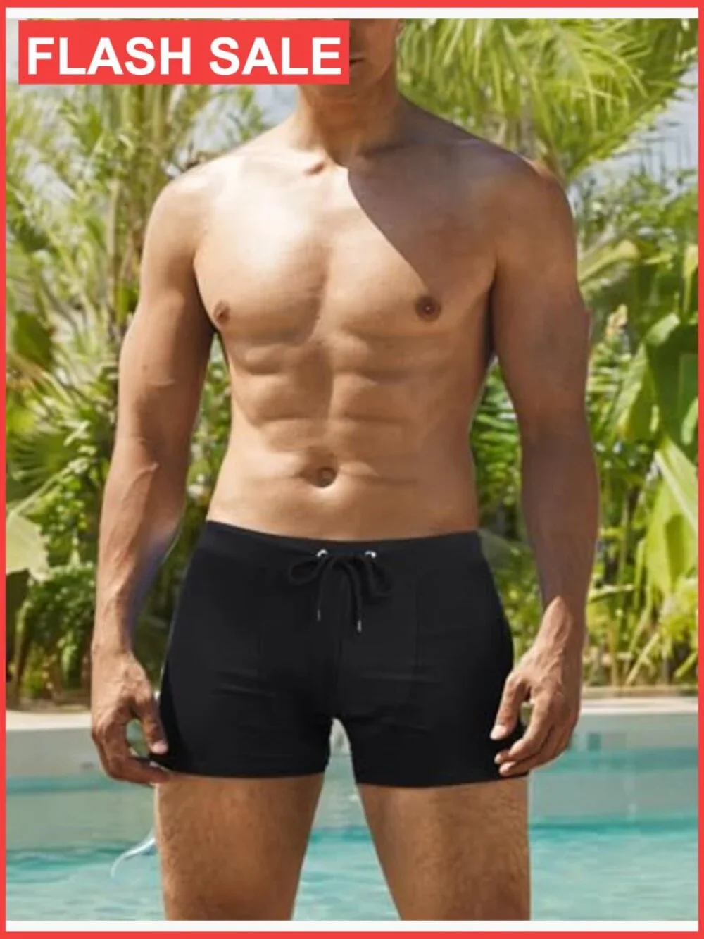 Men's Square Leg Swim Briefs Tight Swim Trunks Bathing Suit with Liner